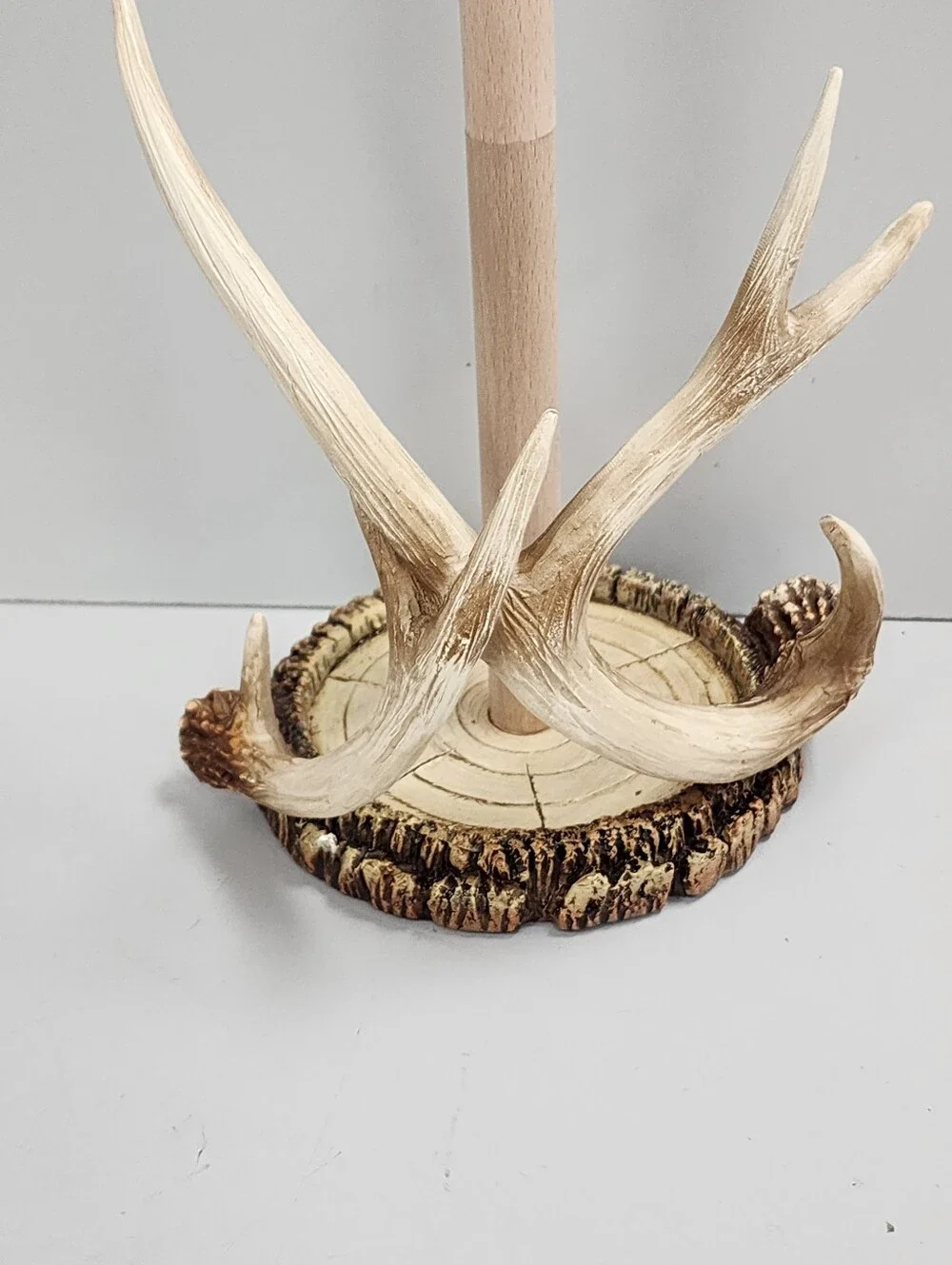 Rustic Antler Paper Towel Holder - Natural Cream and Tan